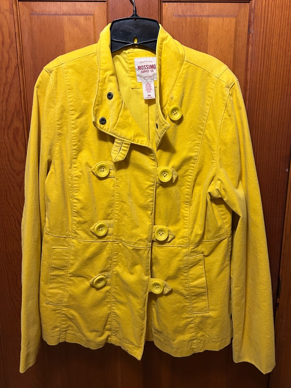 Mossimo Supply Co. Yellow Double-Breasted Pea Coat Jacket XXL